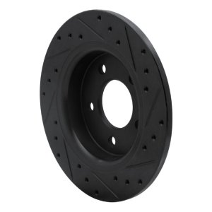 Mazda 3 Brake Rotor (1) - Rear Left - R1 Concepts - Drilled & Slotted - Black - `04-`13